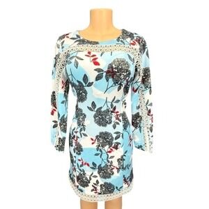 knee length dresses for ladies Aubrielle Blue Crochet Lace Skater Dress  Frock and Frill
